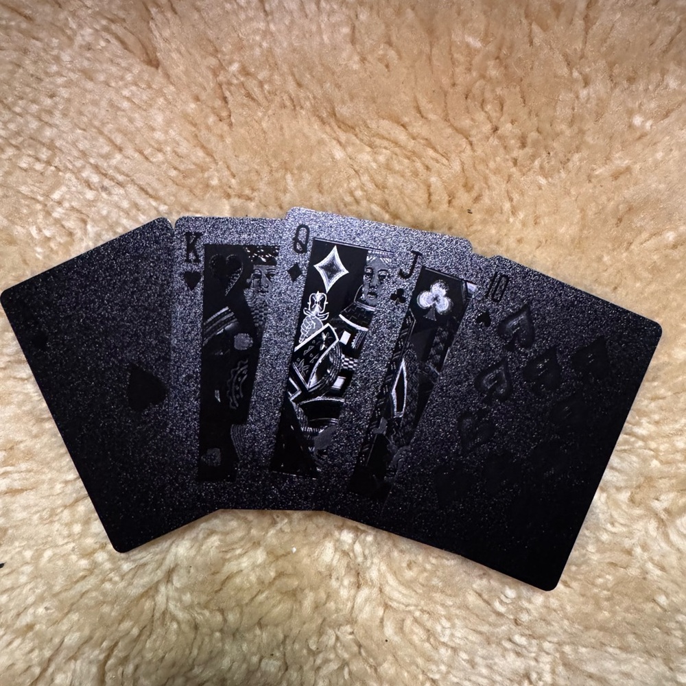 Anti- peeping Black Playing Cards Set - plastic waterproof cards